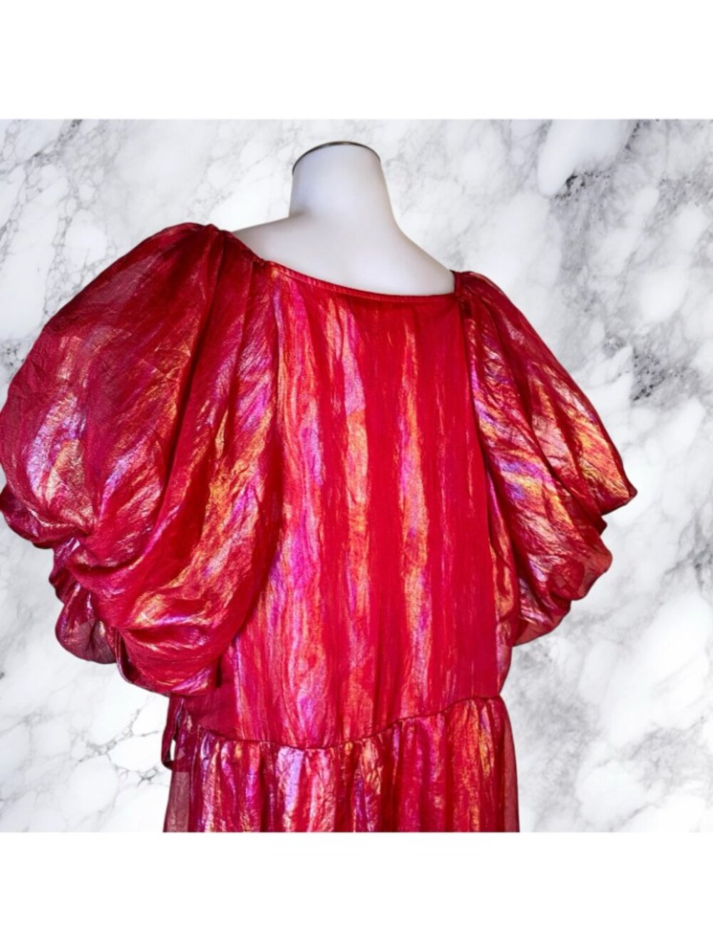 Jessakae Pixie Dress Plus Size in Red Holographic Oil Spill - Picture 11 of 12